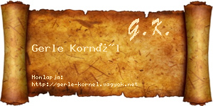 Gerle Kornél névjegykártya